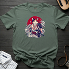 Red Sun Cat Samurai T-Shirt