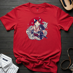 Red Sun Cat Samurai T-Shirt
