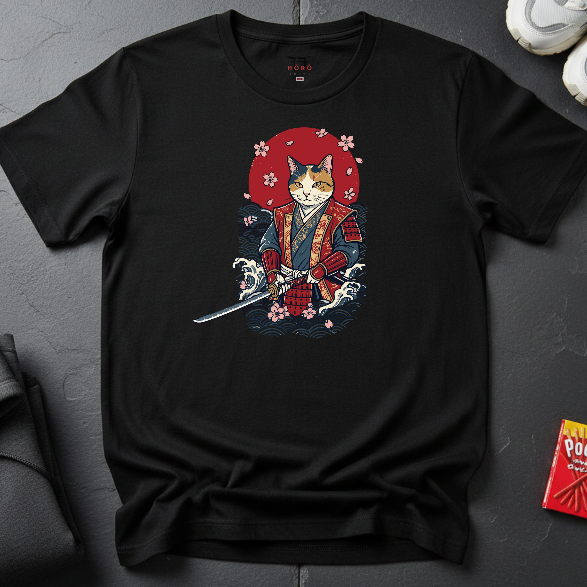 Wave Cat Samurai T-Shirt