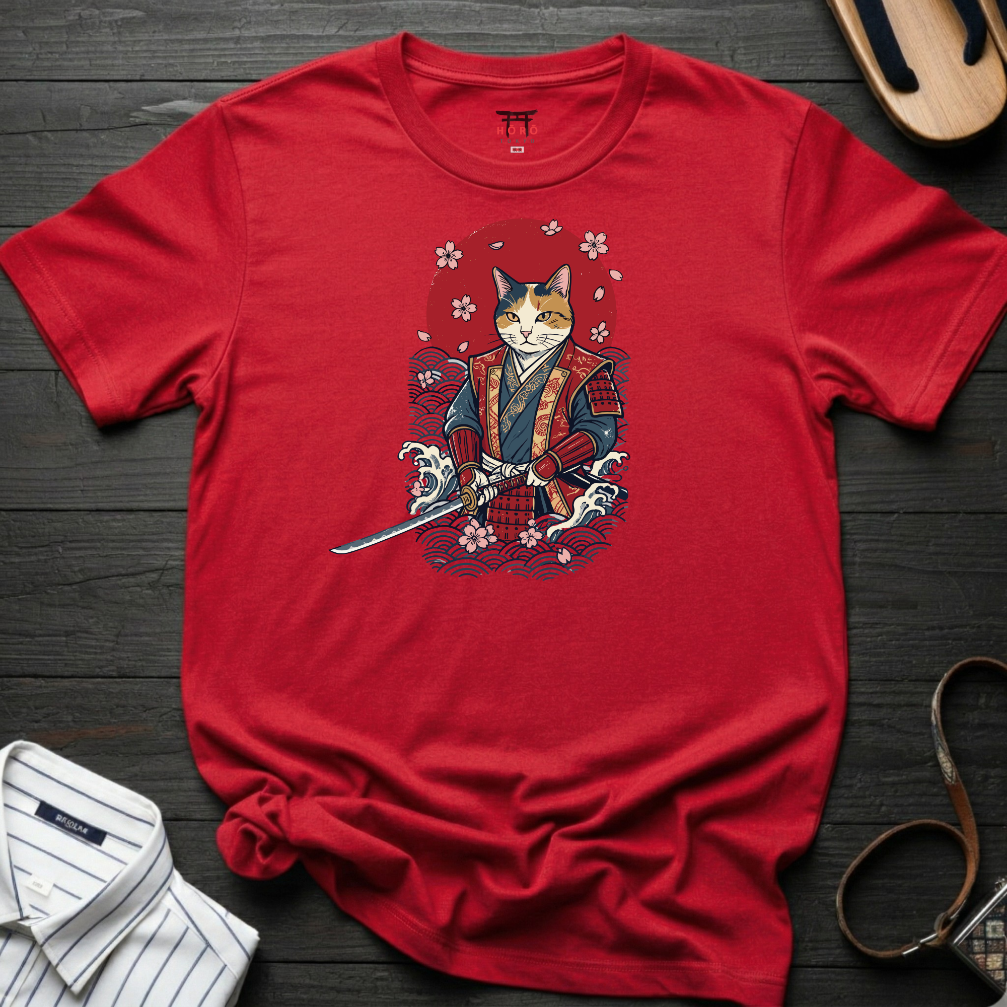 Wave Cat Samurai T-Shirt