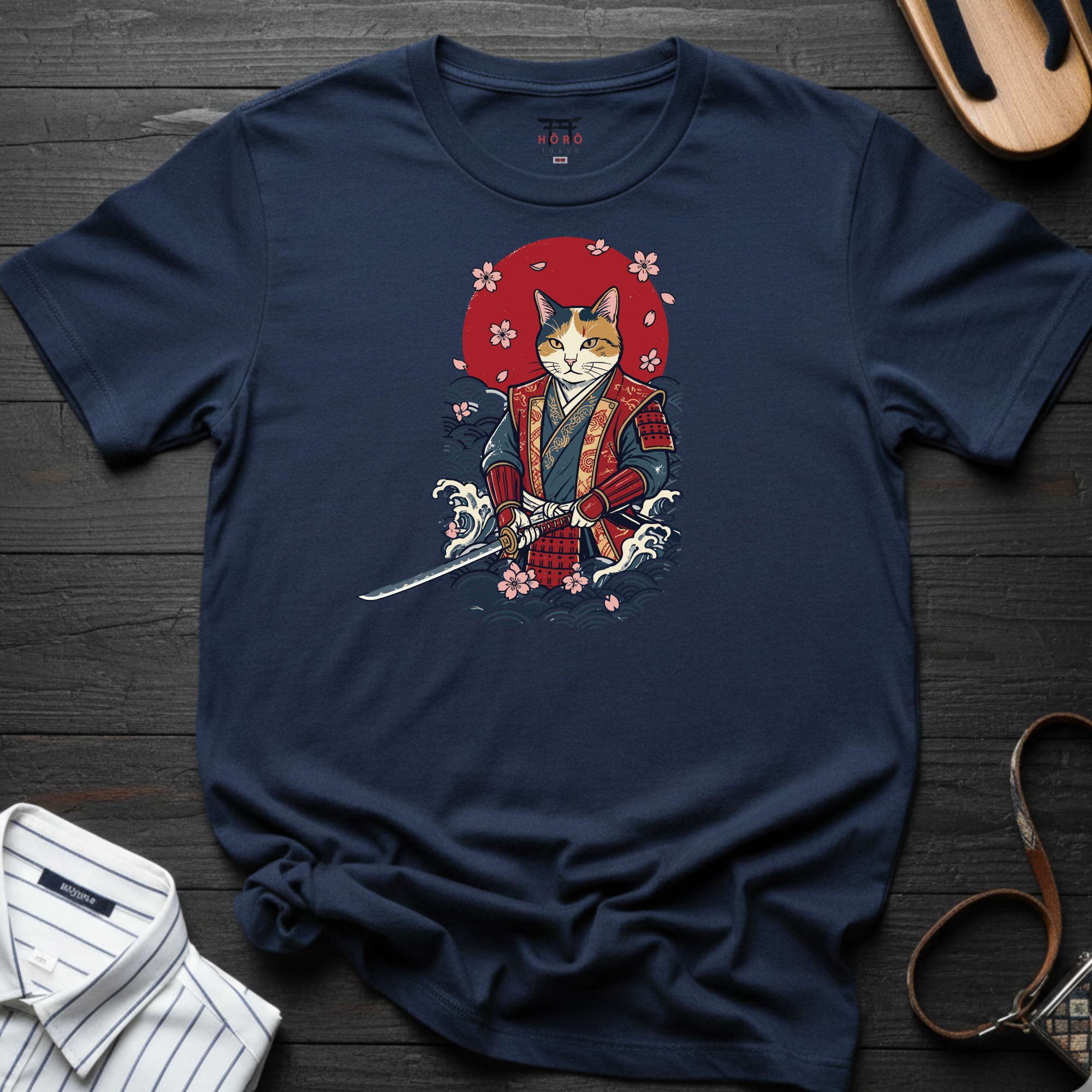 Wave Cat Samurai T-Shirt