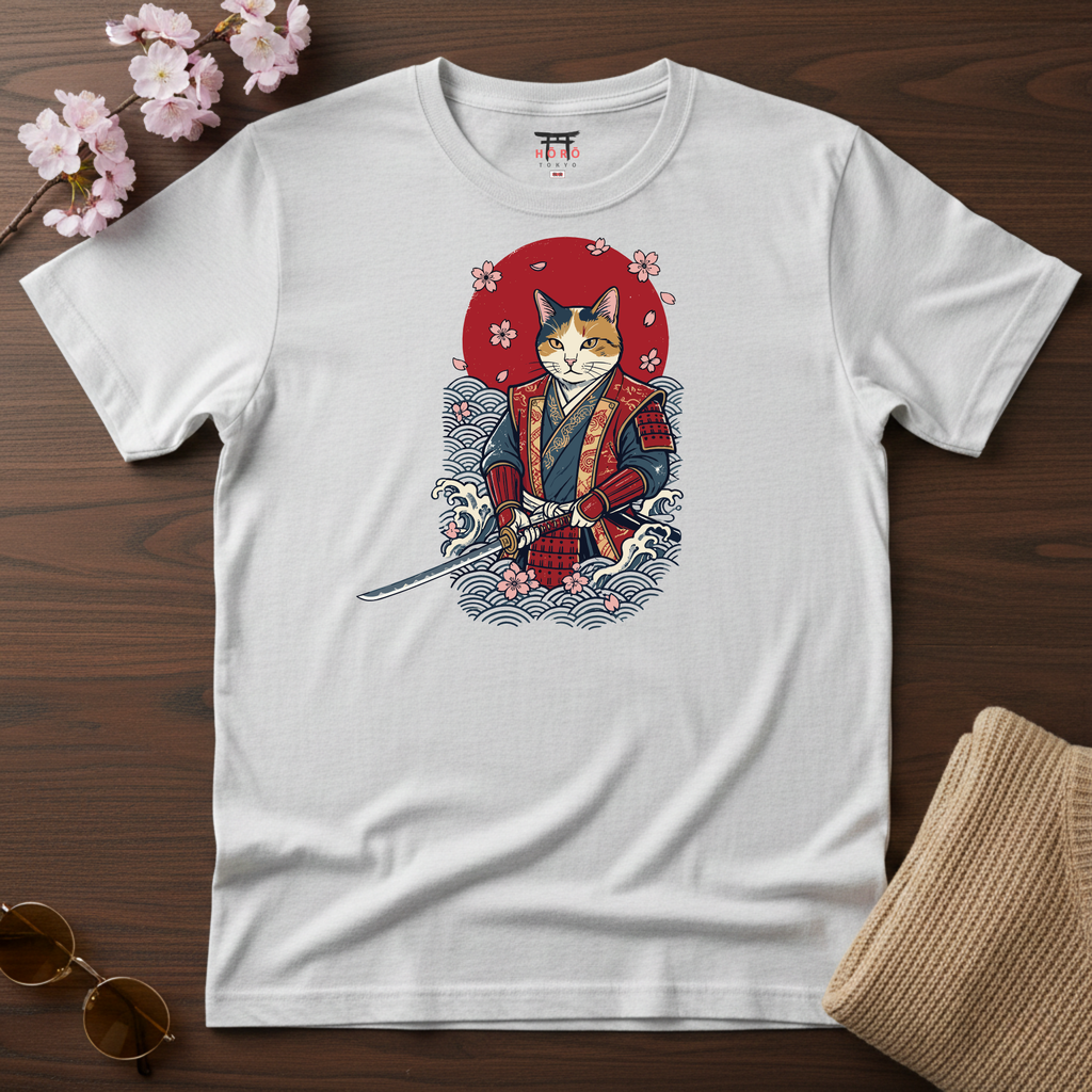 Wave Cat Samurai T-Shirt