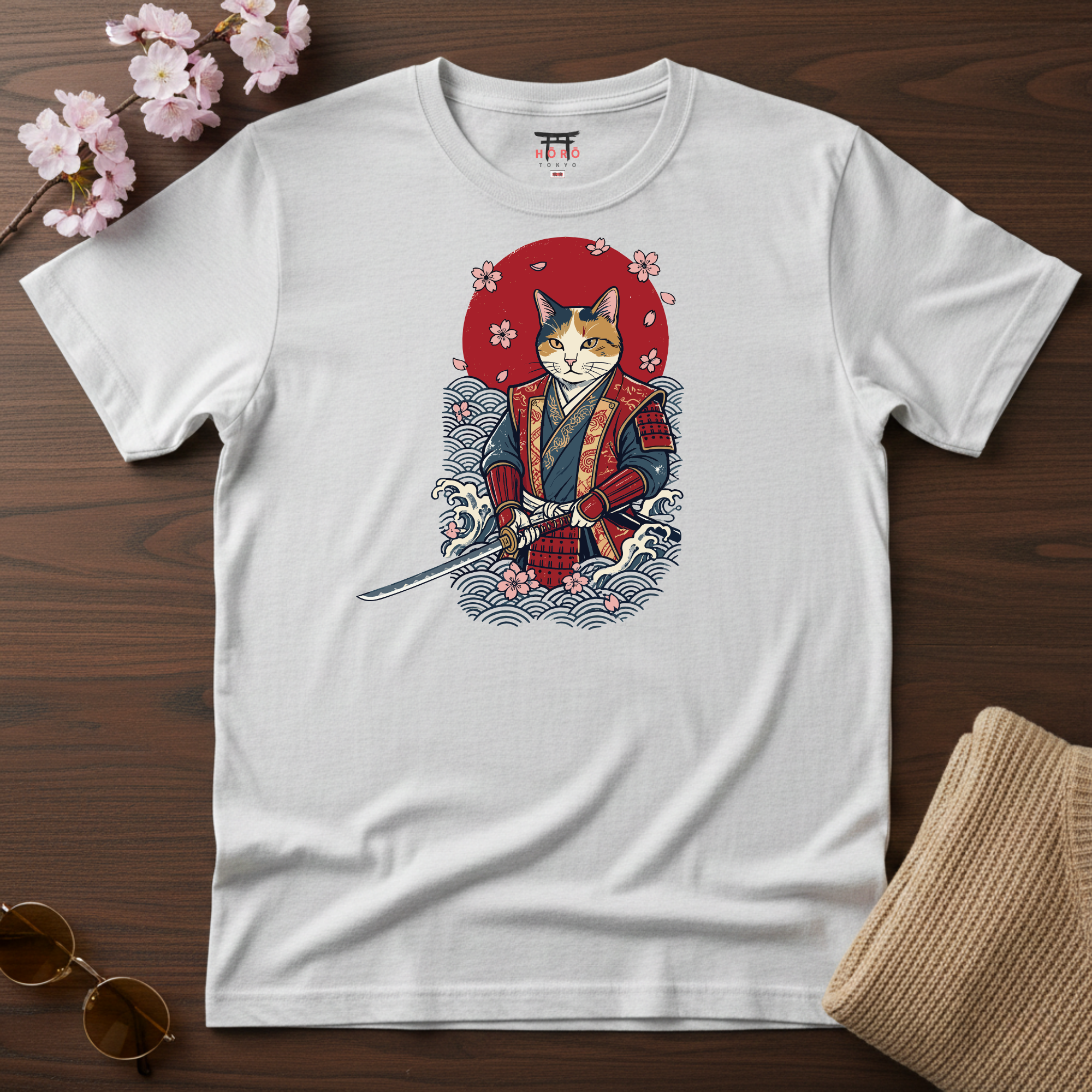 Wave Cat Samurai T-Shirt