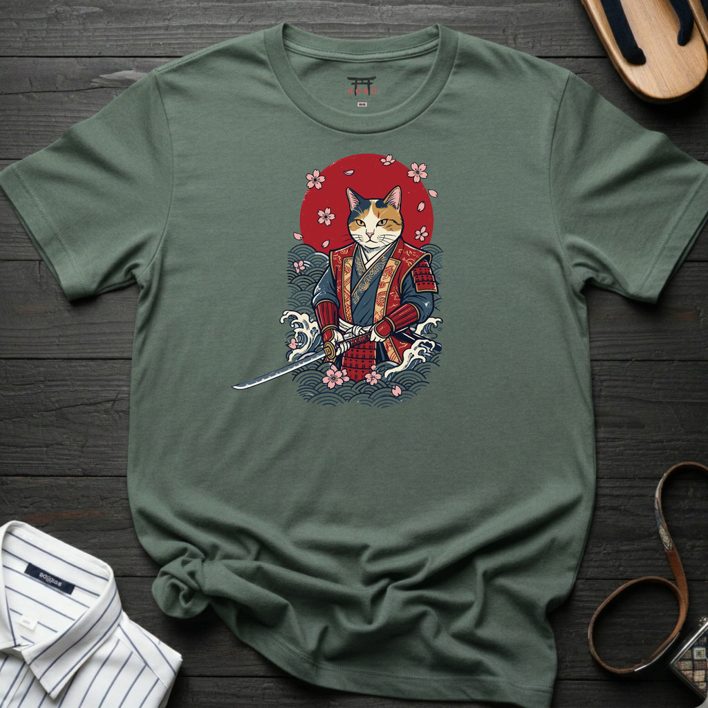 Wave Cat Samurai T-Shirt