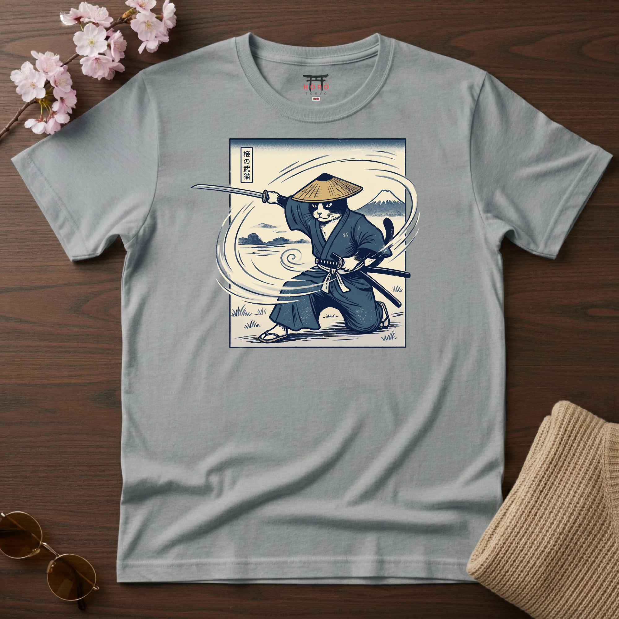 Wind Cat Samurai T-Shirt