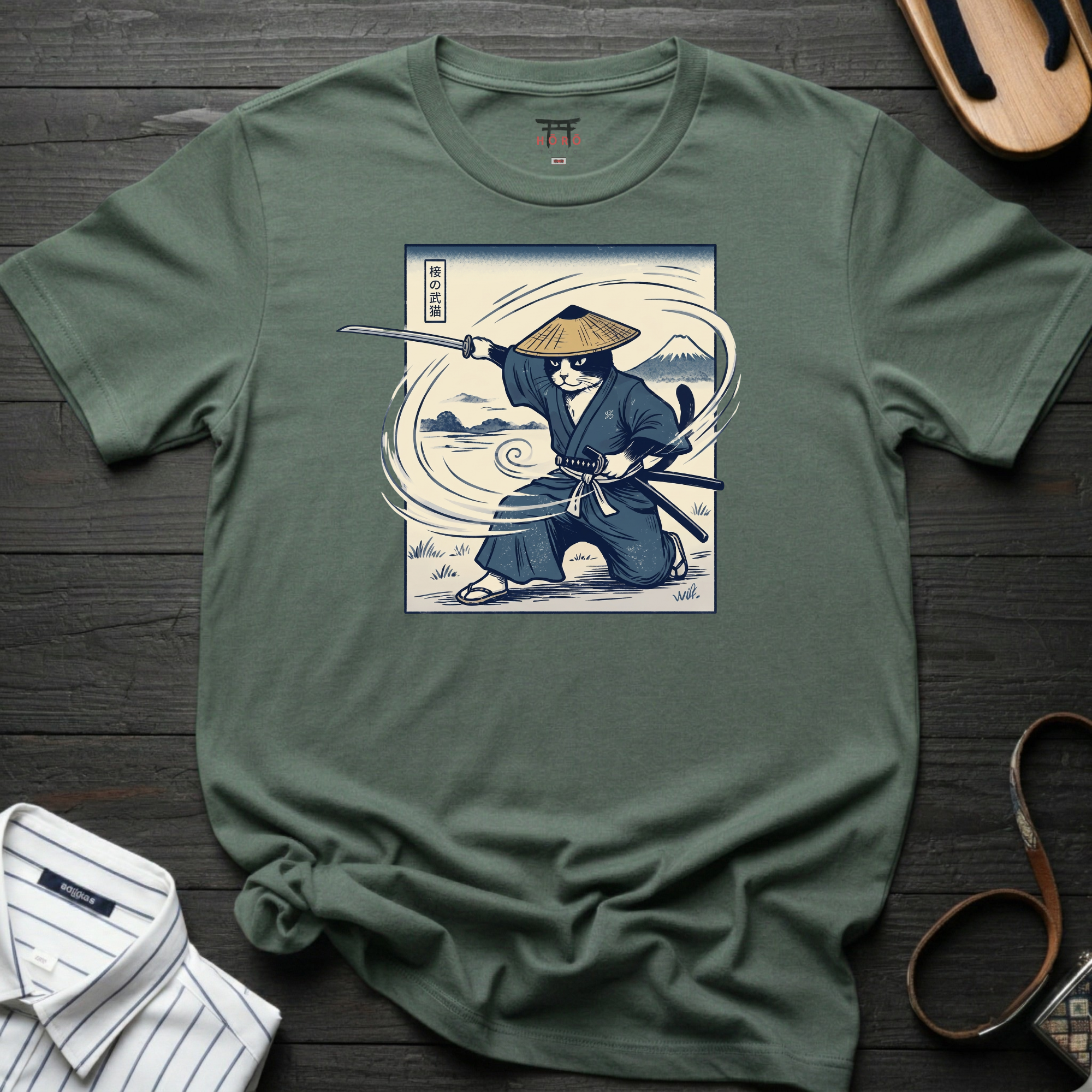 Wind Cat Samurai T-Shirt