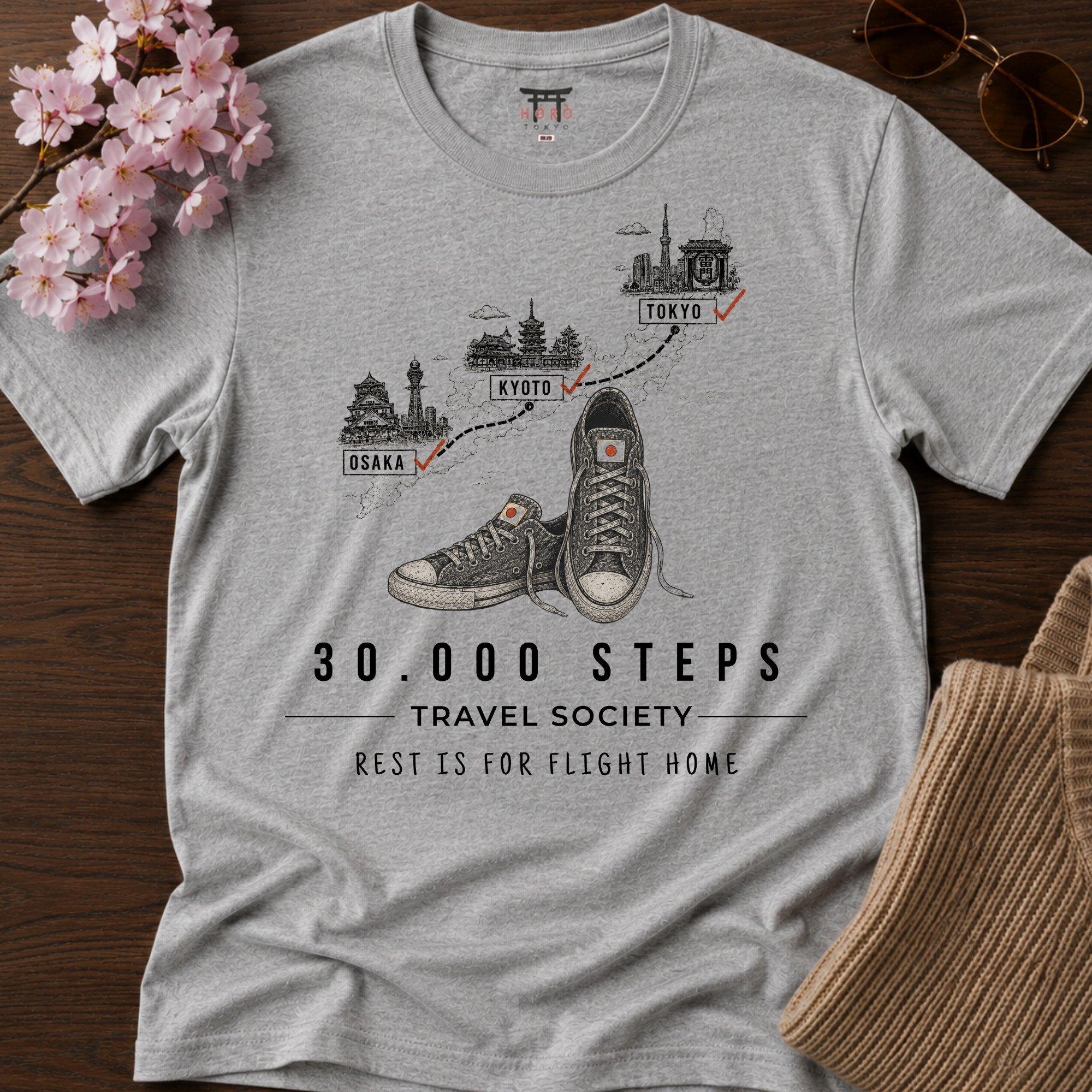 30,000 Steps Travel Society T-Shirt