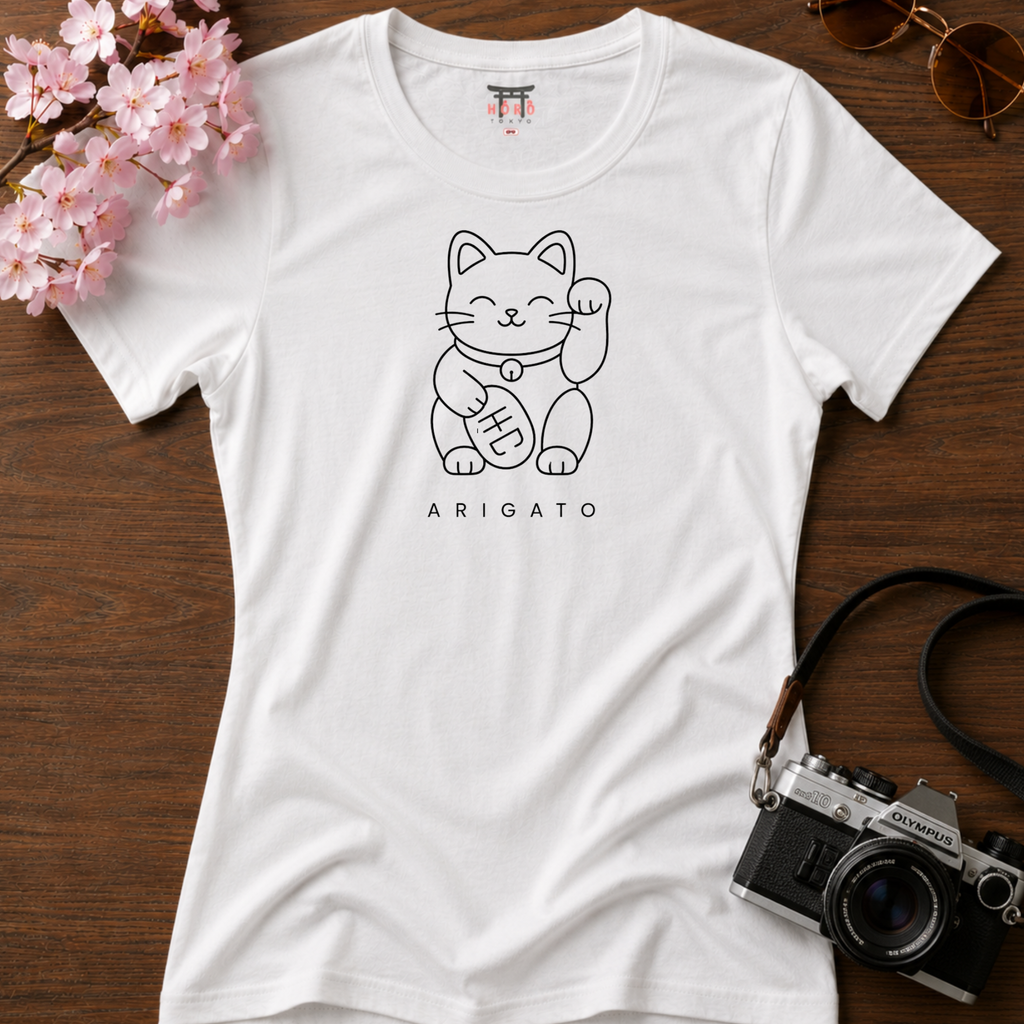 Arigato Lucky Cat T-Shirt
