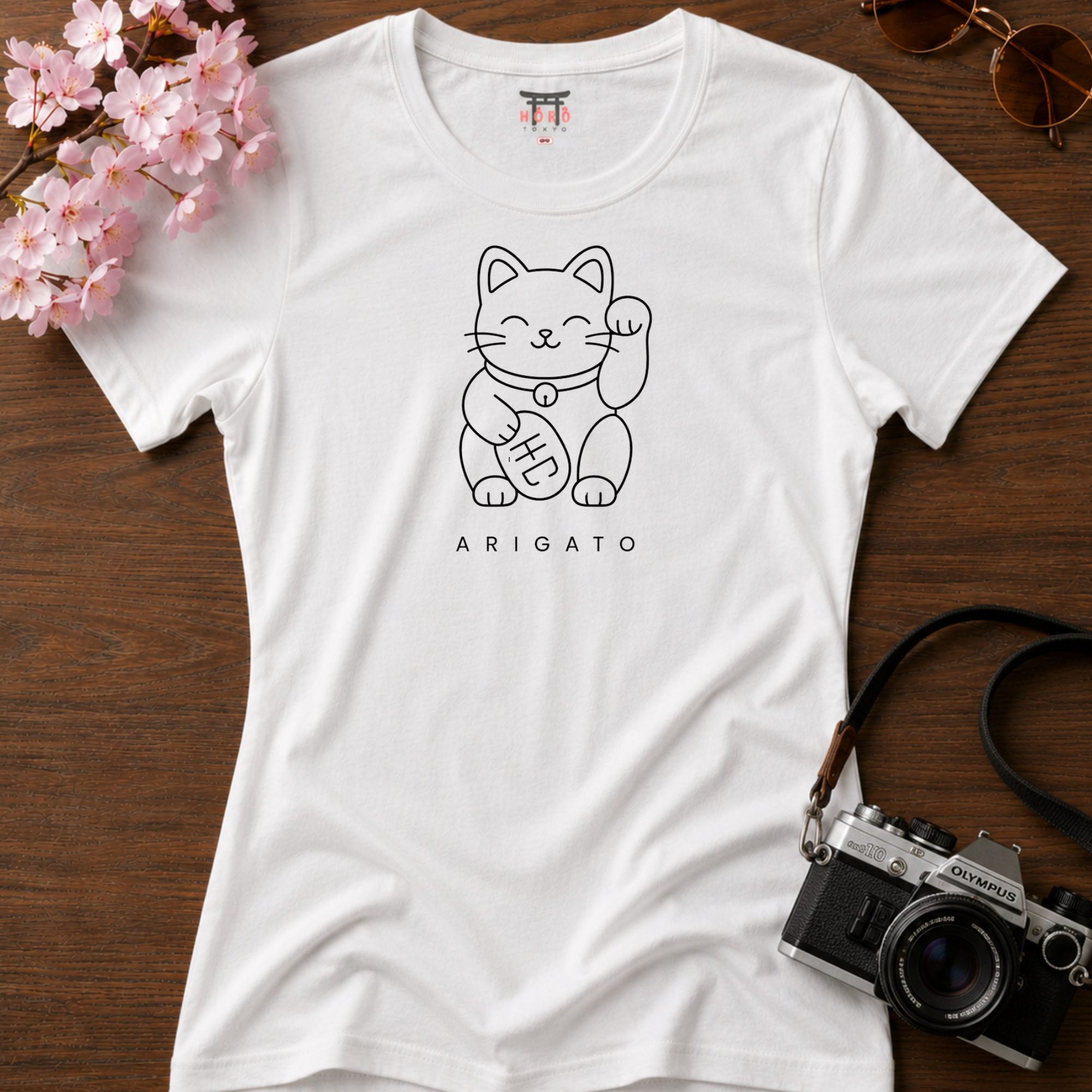 Arigato Lucky Cat T-Shirt