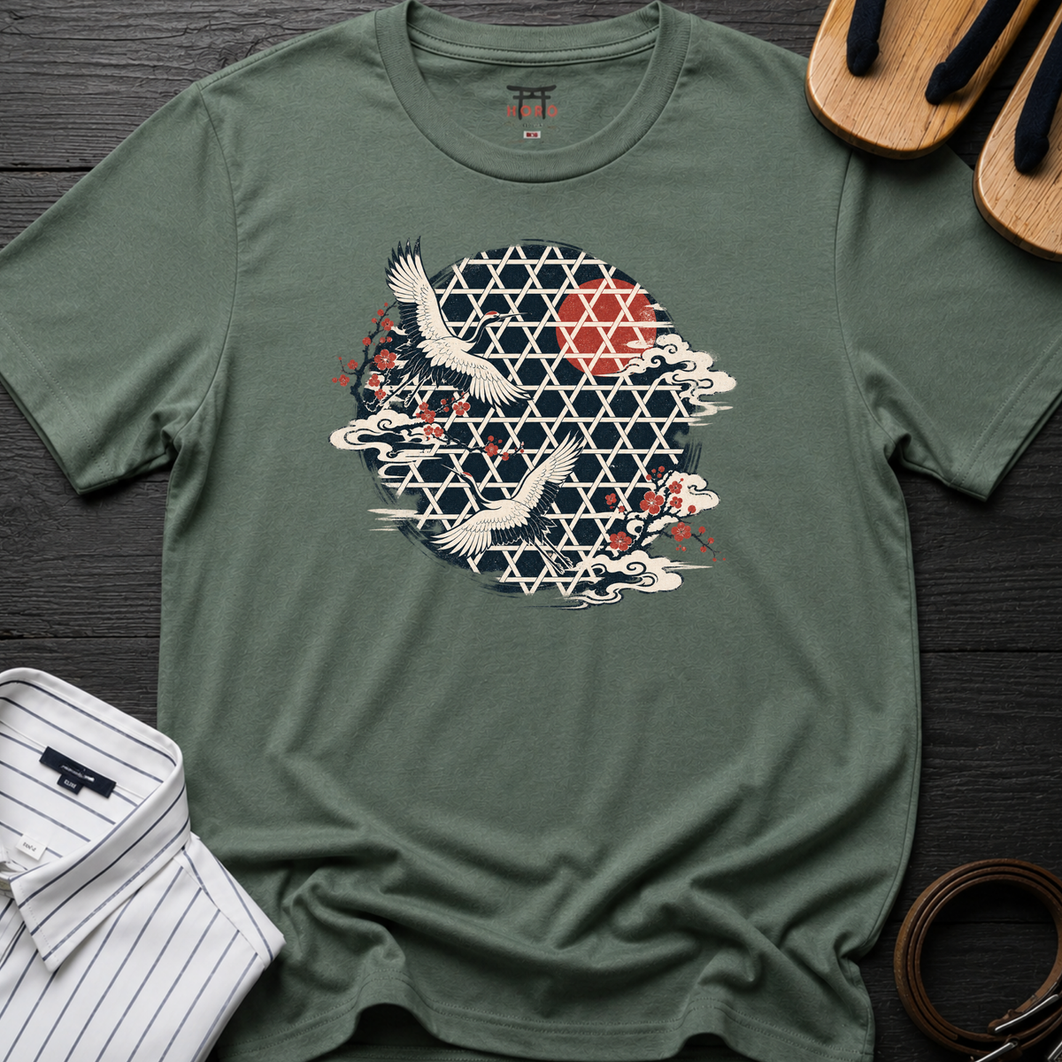 Tsuru Pattern T-Shirt