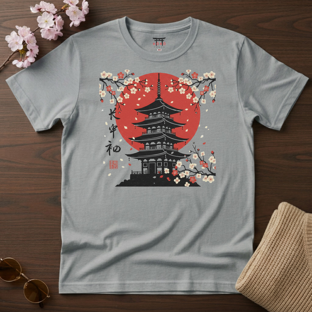 Pagoda with Sakura T-Shirt