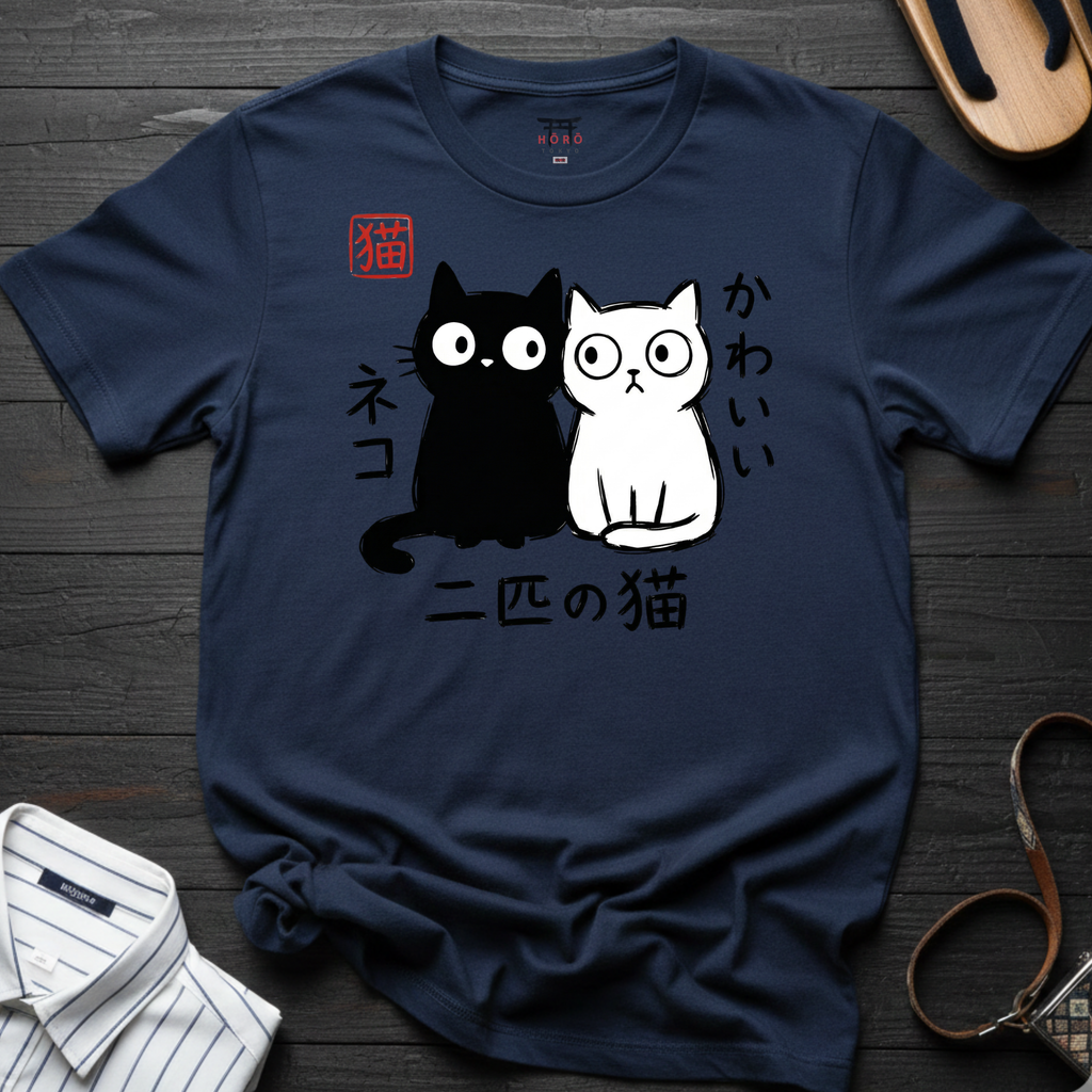 Heta-uma Cats Side by Side T-Shirt