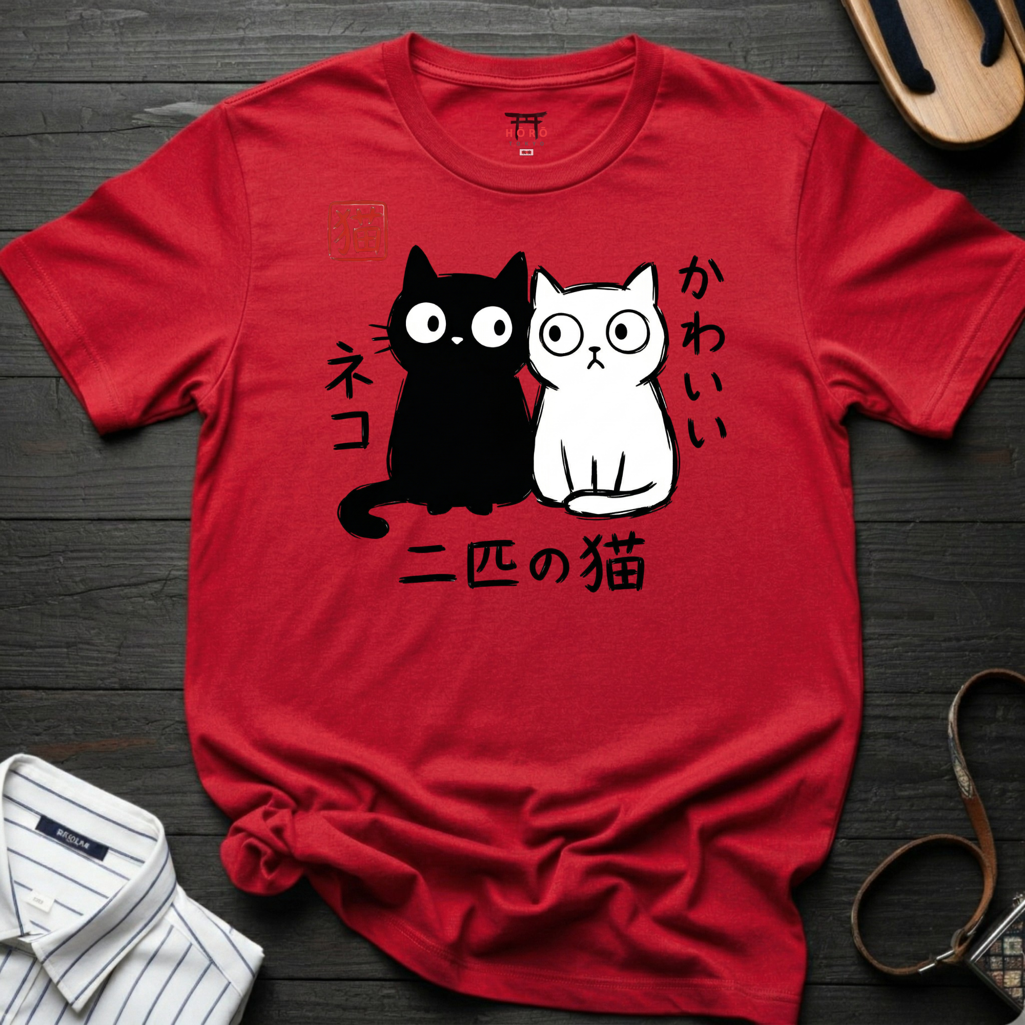 Heta-uma Cats Side by Side T-Shirt