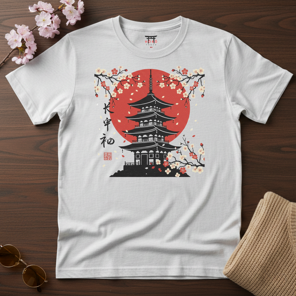 Pagoda with Sakura T-Shirt