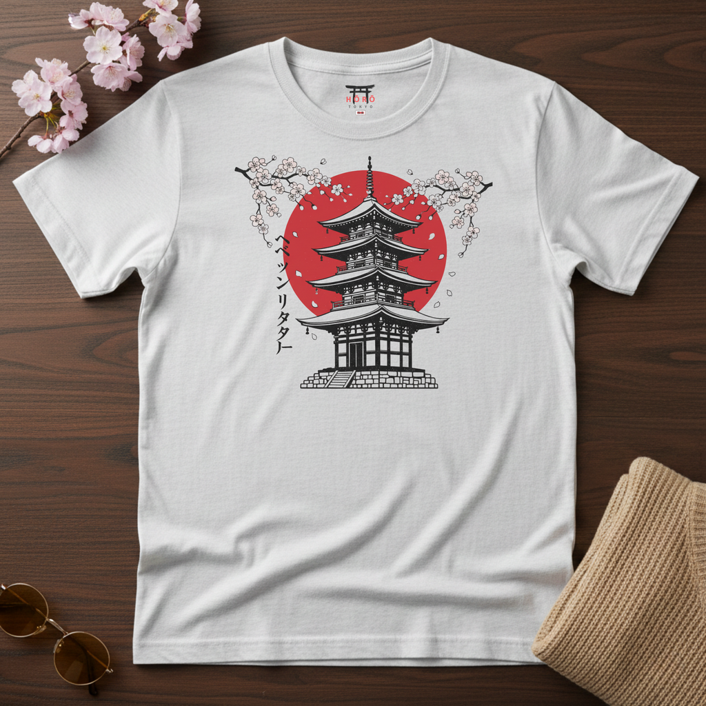 Pagoda under Sakura T-Shirt