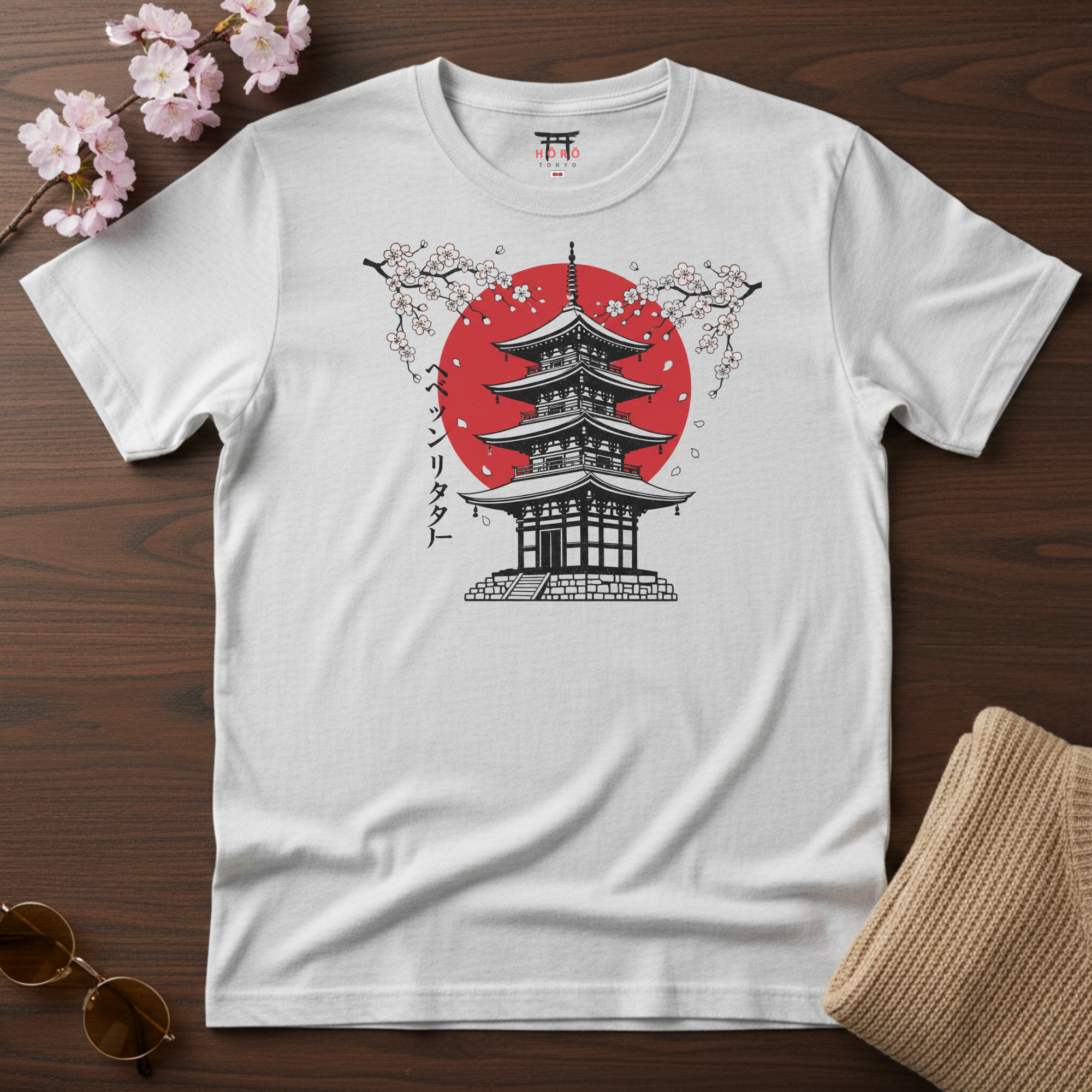 Pagoda under Sakura T-Shirt